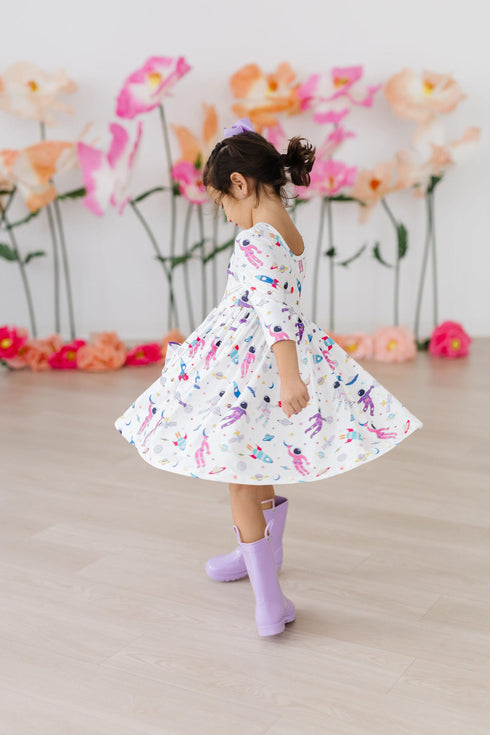 out-of-this-world-3-4-sleeve-pocket-twirl-dress Mila &  Rose - Sophia's Style--4T--5